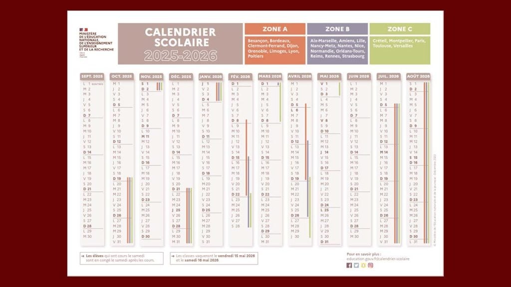 calendrier scolaire