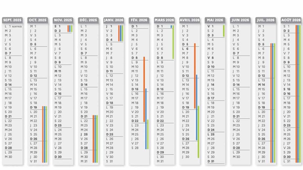 calendrier scolaire