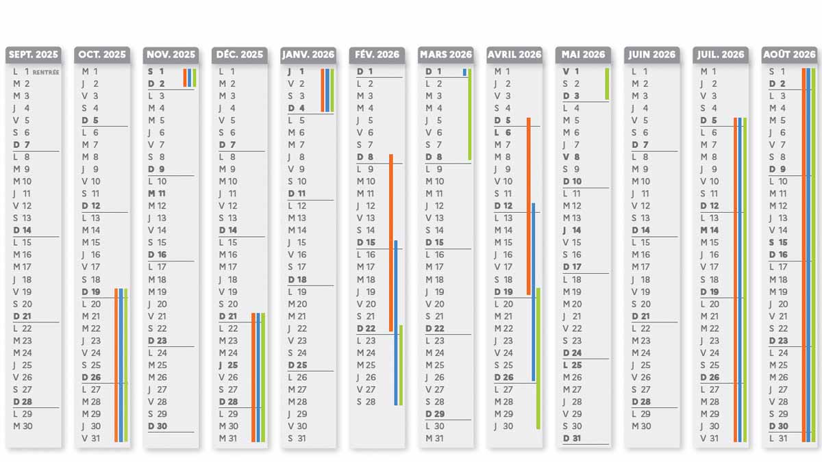 calendrier scolaire